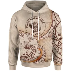 Niue Hoodie - Hibiscus Flowers Vintage Style