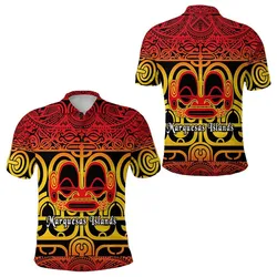 Marquesas Islands Polo Shirt Marquesan Tattoo Simple Style - Gradient Red LT8