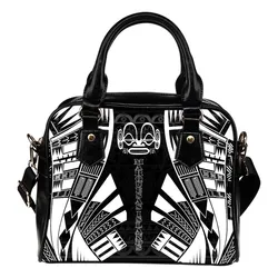 Marquesas Islands Shoulder Handbag - Polynesian Tattoo Black