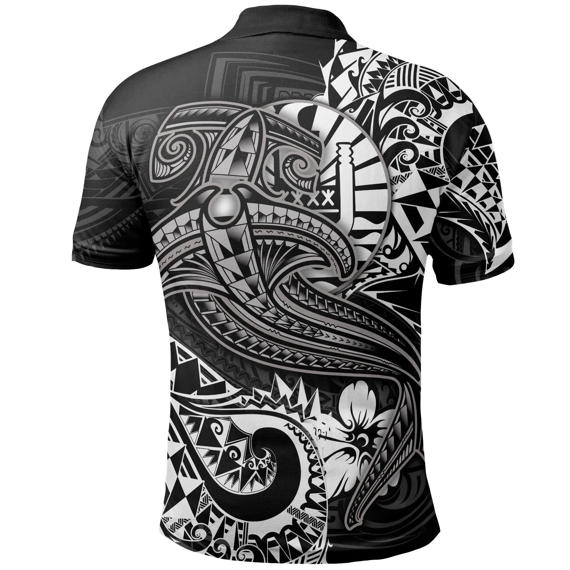 Alohawaii Shirt - Polo Shirt Tahiti White Shark Polynesian Tattoo - BN18