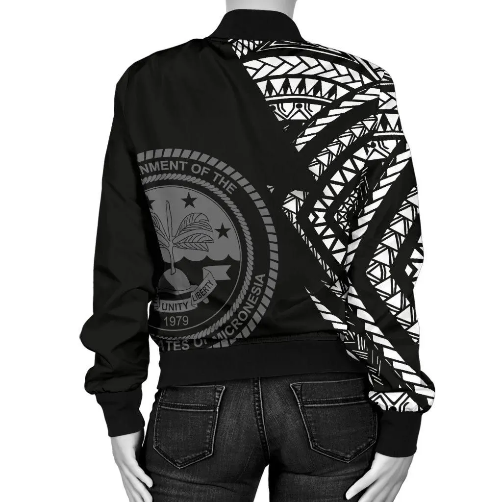 Federated States of Micronesia Pattern Women's Bomber Jacket - BN09