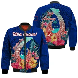 Guam Liberation Day Bomber Jacket Polynesian Fish Hook Happy 78th Anniversary LT14