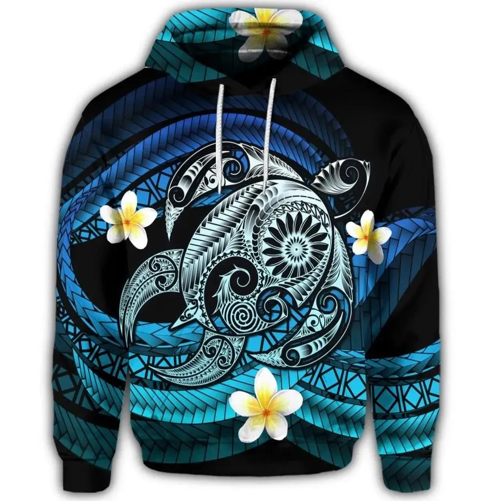 Alohawaii Hoodie - Hawaiian Turtle Plumeria Polynesian Hoodie - Mela Style - AH - J4R