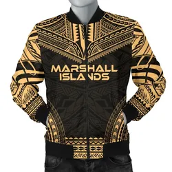 Marshall Islands Polynesian Chief Men's Bomber Jacket - Gold Version - Bn10