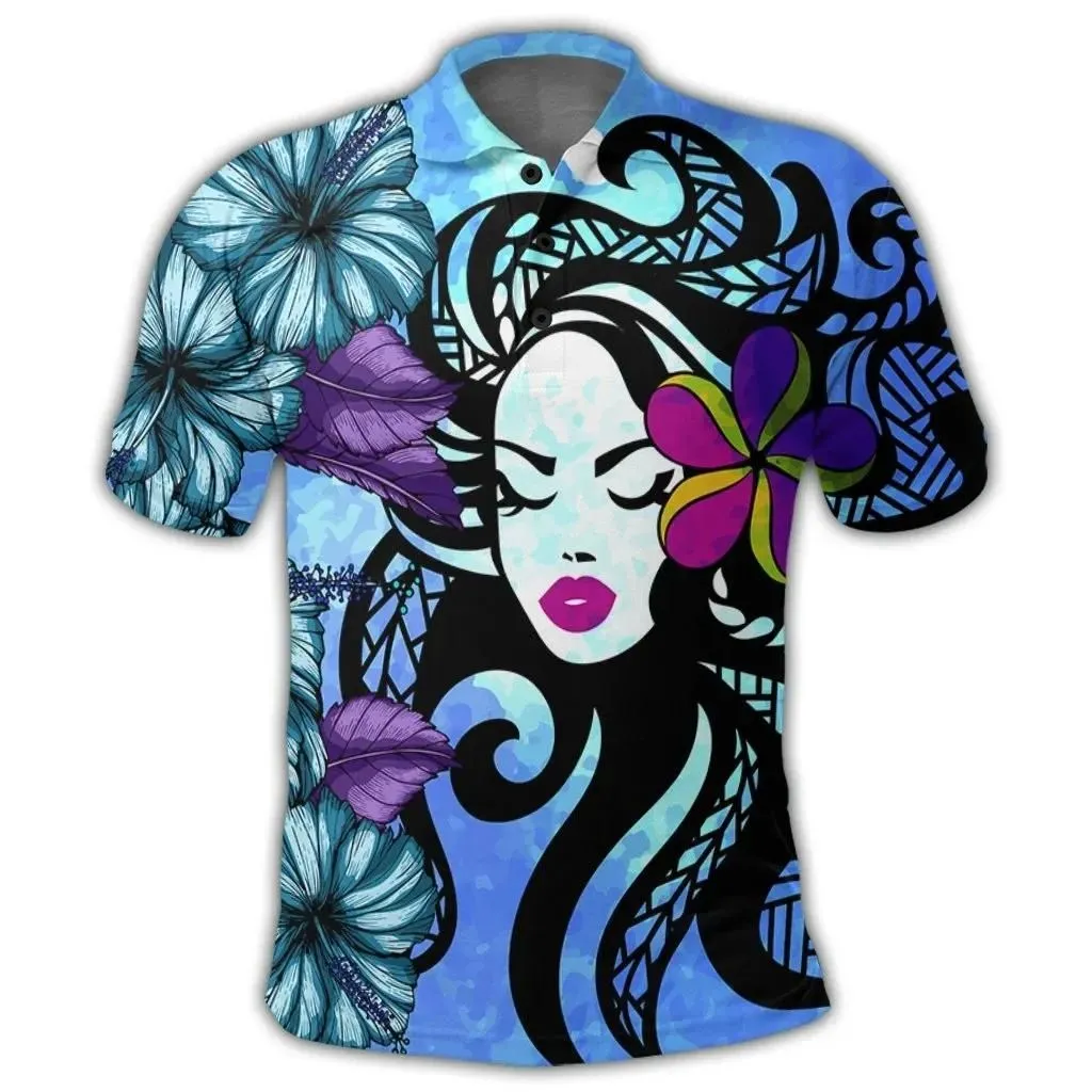 Alohawaii Shirt - Hawaiian Hibiscus Plumeria Hula Girl Polynesian Polo Shirt - AH - JGR