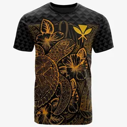 Alohawaii T-Shirt - Tee Hawaii Polynesian - Turtle Hibiscus Gold - BN39