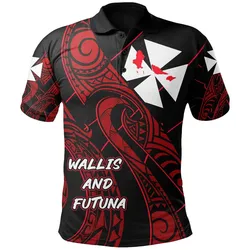 Wallis and Futuna Polo Shirt Simple Polynesian Tattoo