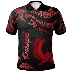 Pohnpei Micronesia Polo Shirt - Poly Tattoo Red Version