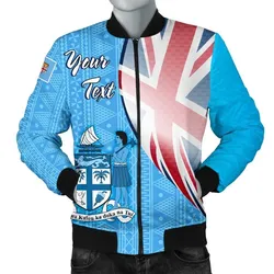 Fiji Custom Personalised Mens Bomber Jacket - Fiji Flag