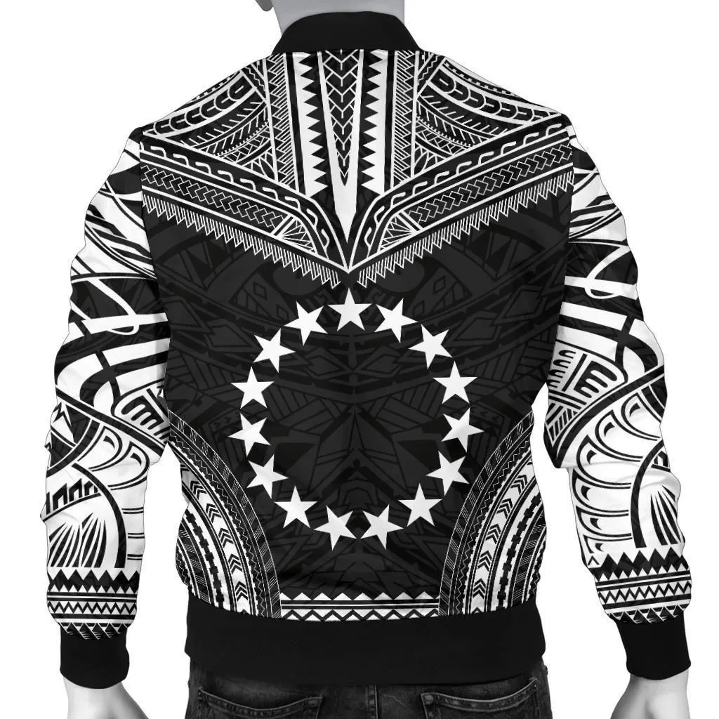 Alohawaii Jacket - Bomber Jacket Cook Islands Polynesian Chief - Black Version - Bn10