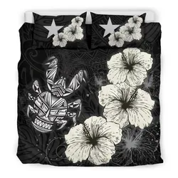 Niue Hibiscus Turtle Polynesian Bedding Set - Style Black A10