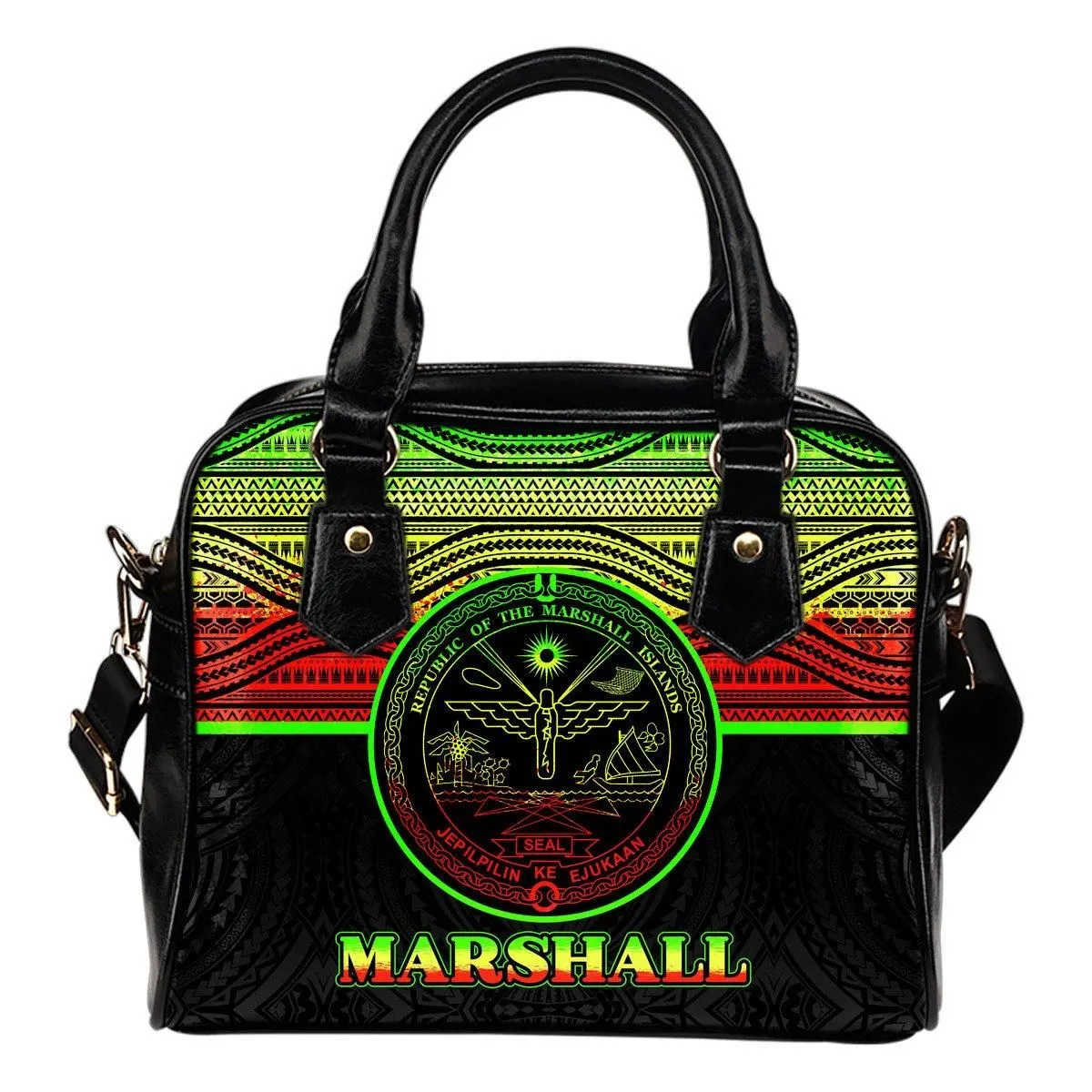 Marshall Islands Shoulder Handbag - Reggae Color Version