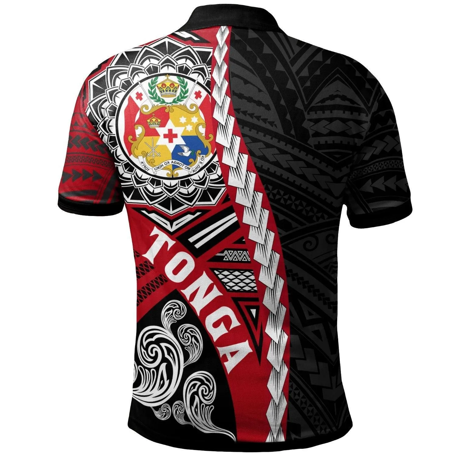 Tonga Polynesian Polo Shirt - Wave Tattoo