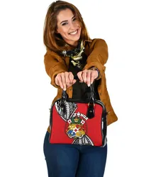 Tonga Rugby Shoulder Handbag Polynesian Style Pinwheel