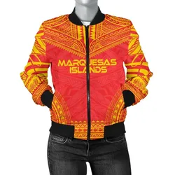 Marquesas Islands Flag Polynesian Chief Women'S Bomber Jacket - Bn10