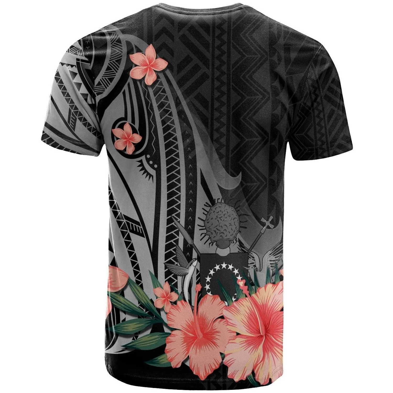 Cook Islands T shirt - Polynesian Hibiscus Pattern Style