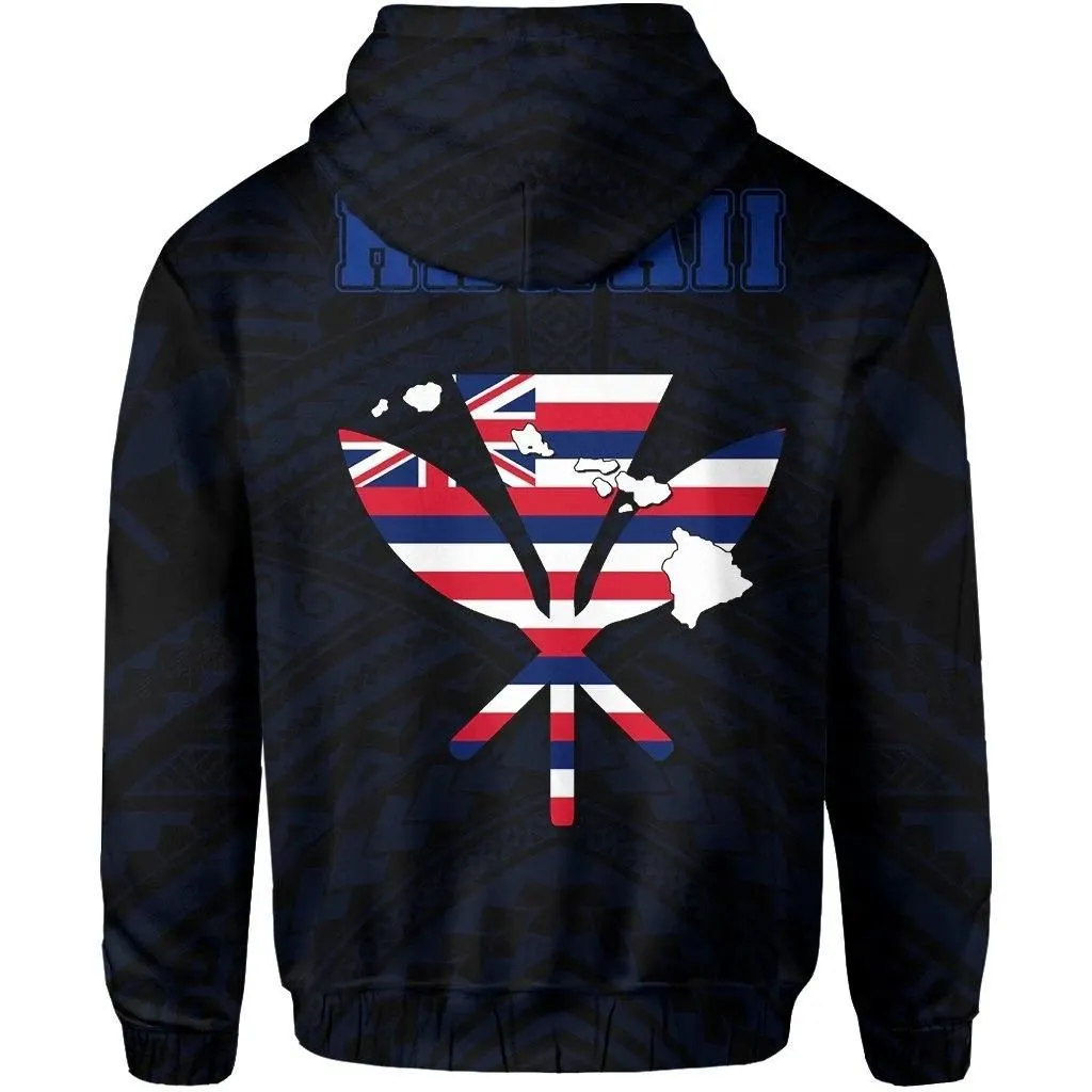 Hawaiian Kanaka Hoodie Heart Tattoo Blue AH J1