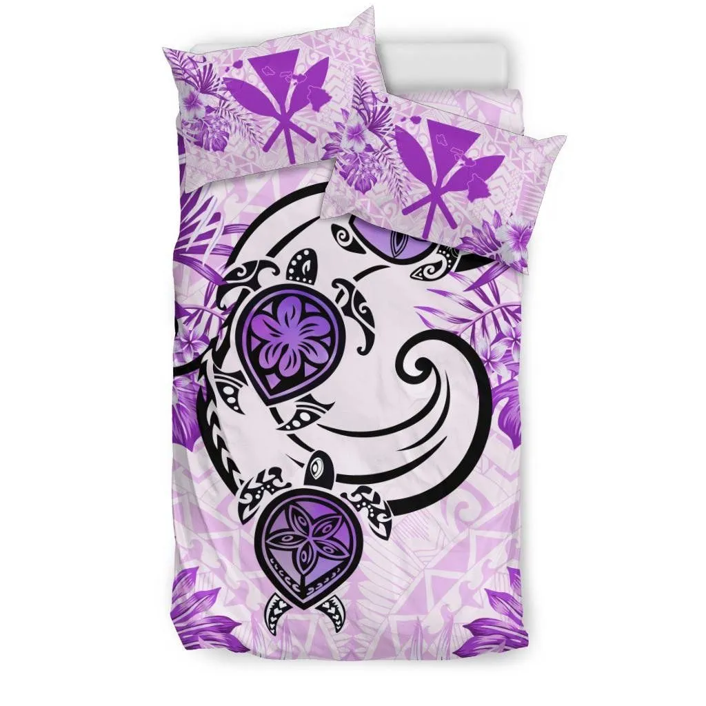 FamilyGater Bedding Set - Cover and Pillow Cases Hawaii Polynesian Plumeria Hibiscus Turtle - AH - Jack Style - Pink - J5