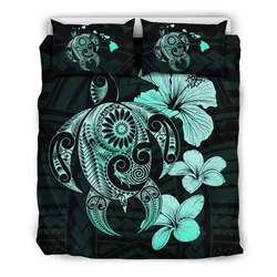 Alohawaii Bedding Set Hibiscus Plumeria Mix Polynesian Turquoise Turtle Bedding Set Ah J1 Dhc1712735Dd