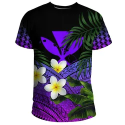 Kanaka Maoli Hawaiian S Polynesian Plumeria Banana Leaves Purple Unisex 3D T-Shirt All Over Print Ozbji