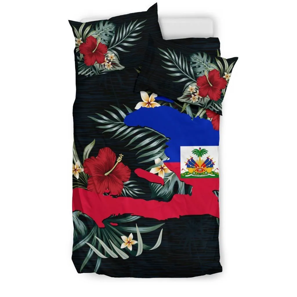 Haiti Hibiscus Map Bedding Set