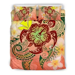 Hawaii Turtle Kanaka Plumeria Hibiscus Bedding Set - Kity Style - AH