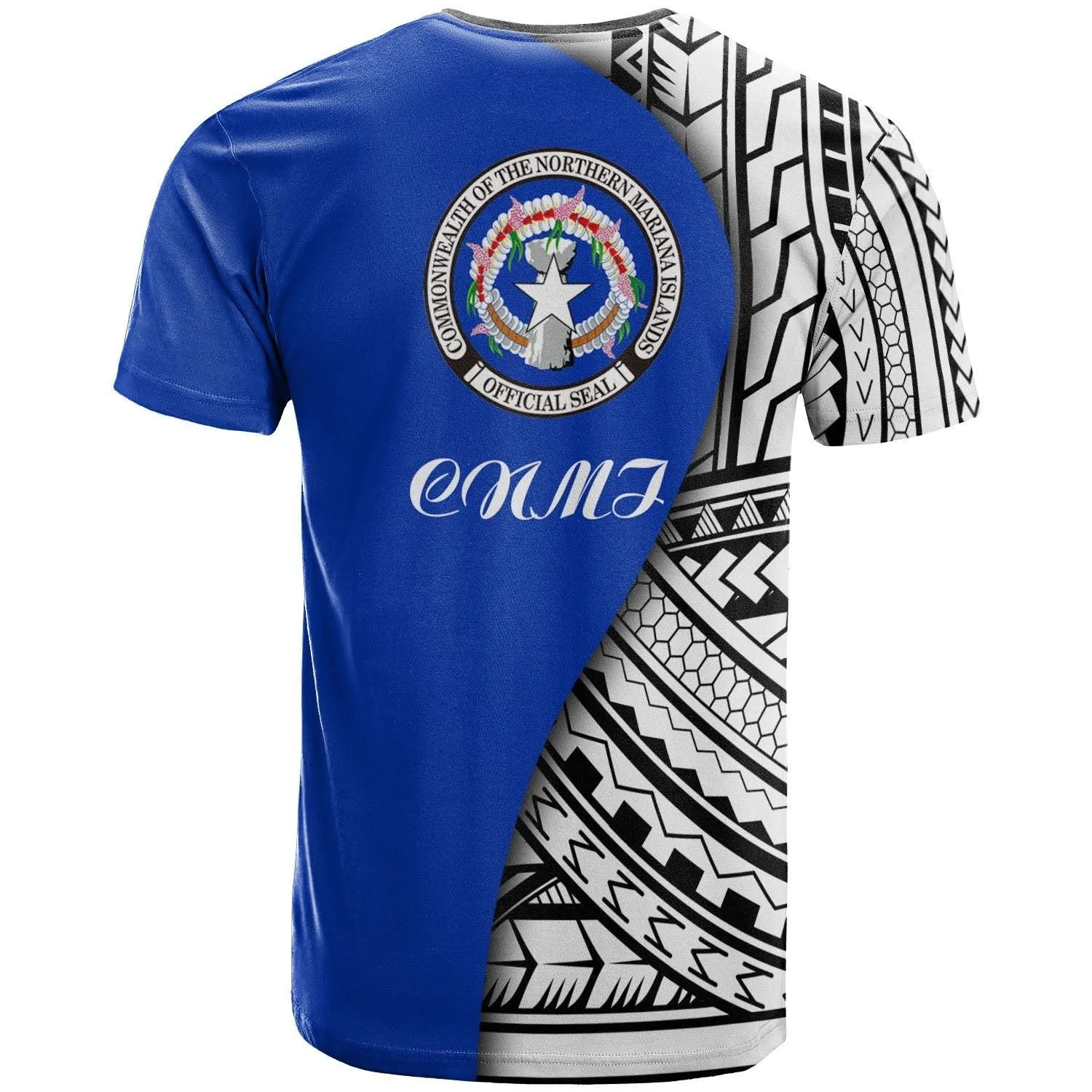 Northern Mariana Islands Custom Personalised T-shirt - Coat Of Arm and Polynesian Patterns