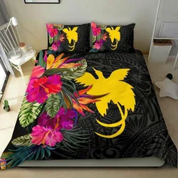 Vibe Hoodie Papua New Guinea Bedding Set - Hibiscus Polynesian Pattern