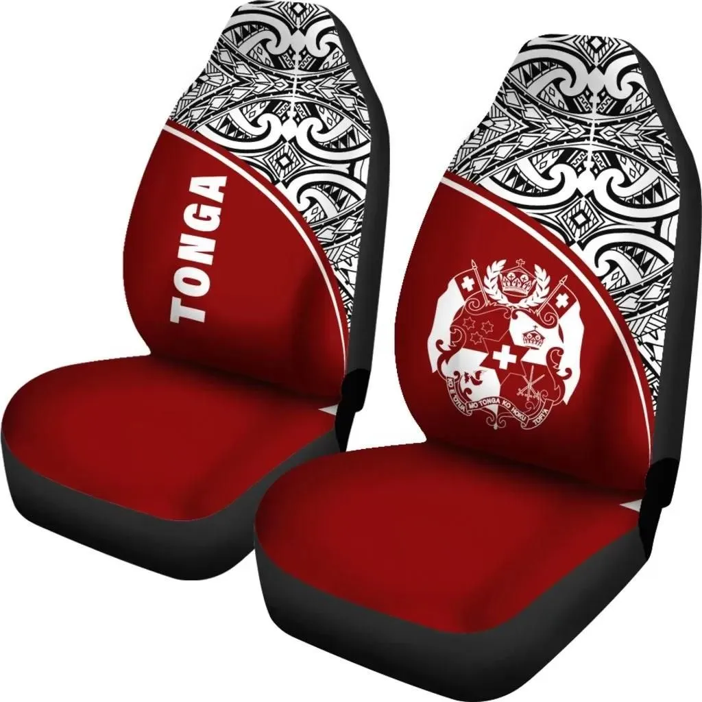 FamilyGater Accessories Car Seat Covers - Tonga Polynesian - Red Curve - BN11