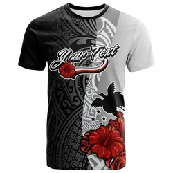 Papua New Guinea Polynesian Custom Personalised T-Shirt - Coat Of Arms With Hibiscus White - BN12