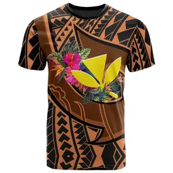 Hawaii Kanaka Maoli T-Shirt - Polynesian Hook And Hibiscus