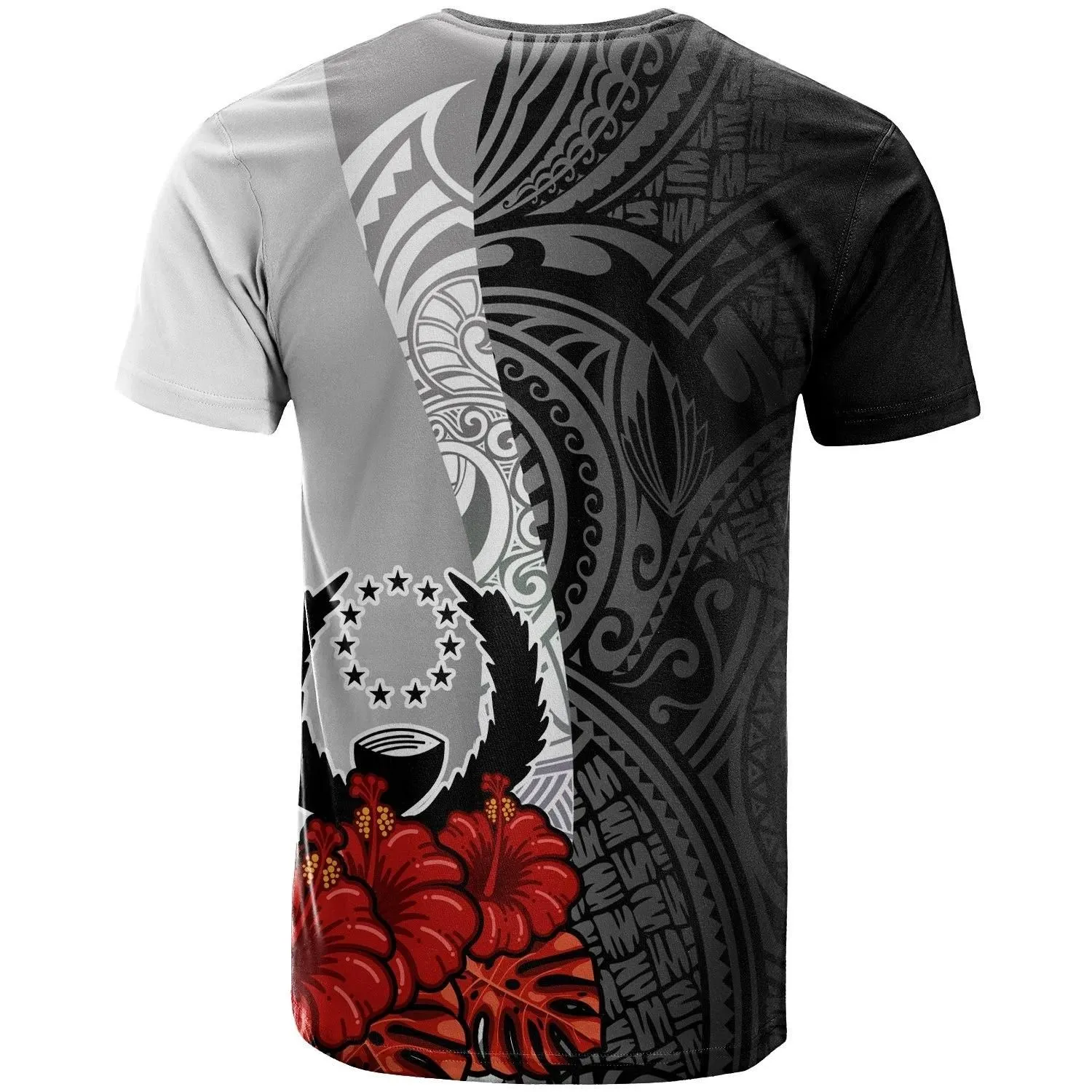 Pohnpei Micronesia Custom Personalised T-Shirt - Coat Of Arms With Hibiscus White - BN12