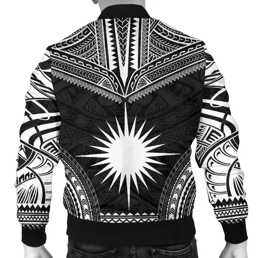 Alohawaii Jacket - Bomber Jacket Marshall Islands Polynesian Chief - Black Version - Bn10
