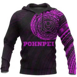 Pohnpei In My Heart - Tattoo Style Hoodie Pink A7