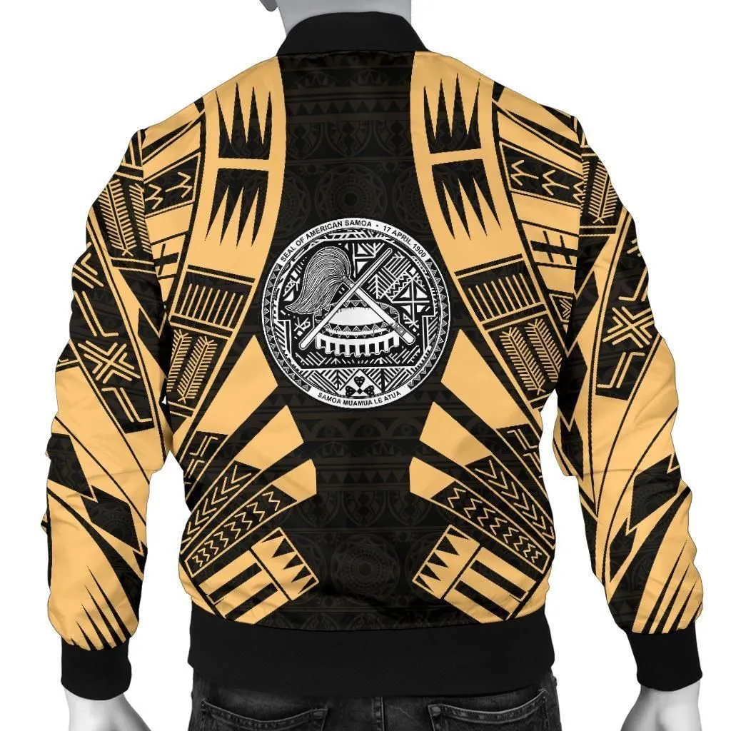 Alohawaii Jacket - Bomber Jacket American Samoa - Polynesian Tattoo Gold - BN0110