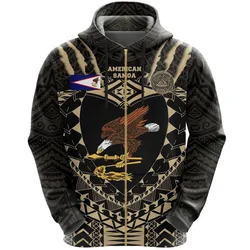 American Samoa Tattoo Rugby Zip Hoodie - Tan K5