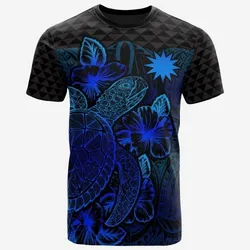 Vibe Hoodie Nauru T shirt - Nauru Flag Turtle Hibiscus Blue