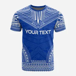 Pohnpei Custom Personalised T shirt - Pohnpei Flag Polynesian Chief Tattoo Blue Version
