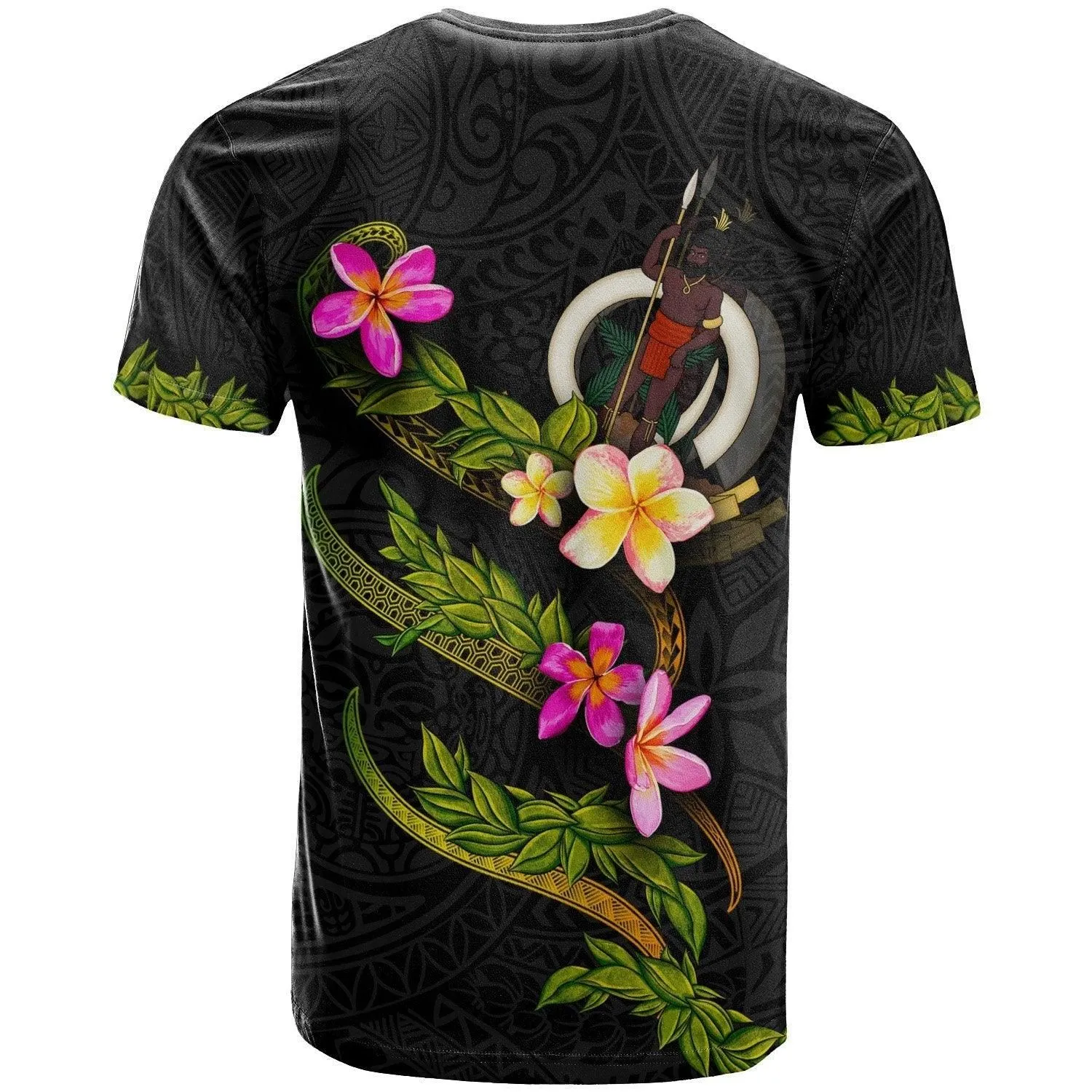 Vanuatu Polynesian T shirt - Plumeria Tribal