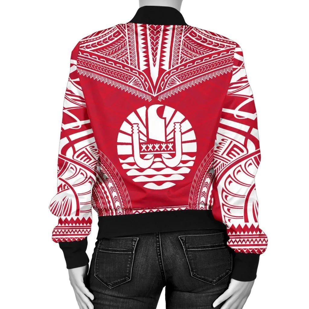 French Polynesia Flag Polynesian Chief Women'S Bomber Jacket - Bn10