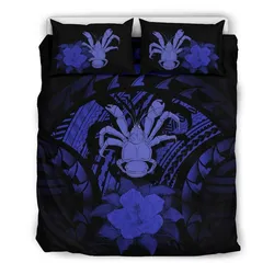 Niue Dark Blue Hibiscus Bedding Set All Over Prints