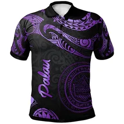 Palau Polynesian Polo Shirt - Poly Tattoo Purple Version