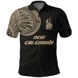 New Caledonia Polo Shirt Polynesian Tattoo Style A31