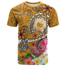 Samoa Custom Personalised T-Shirts - Turtle Plumeria (Gold)