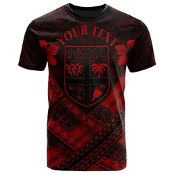 Alohawaii T-Shirt - Tee Fiji Polynesian Custom Personalised - Fiji Red Seal Camisole Hibiscus Style - BN18