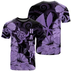 Hawaii Turtle T Shirt Polynesian Hibiscus Art Ver 2.0 Violet
