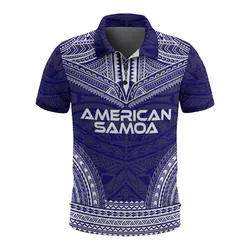 American Samoa Polo Shirt - American Samoa Seal Polynesian Chief Tattoo Flag Version
