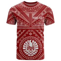 Tahiti Personalised T shirt - Tahiti Seal In Polynesian Tattoo Style Red