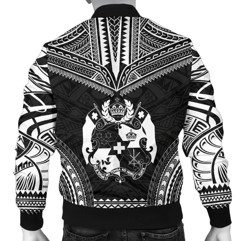 Alohawaii Jacket - Bomber Jacket Tonga Polynesian Chief - Black Version - Bn10