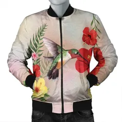 FamilyGater Jacket - Hawaiian Hummingbirds Hibiscus Polynesian Bomber Jacket - AH - JR